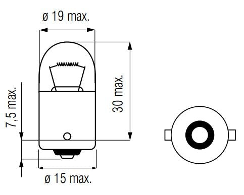Lamp 12V-10W BA15S oranje