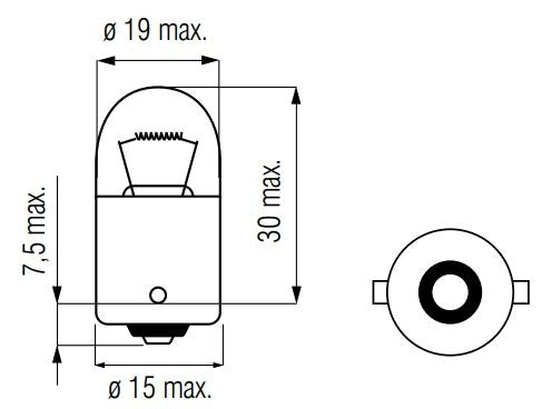 Lamp 12V-21W BA15S - afbeelding 2