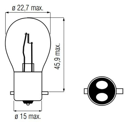Lamp 12V-20/20W BAX15D