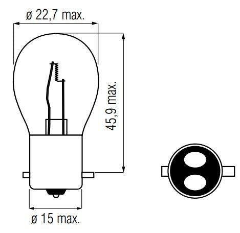 Lamp 12V-20/20W BAX15D