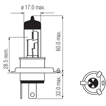 Lamp Bosma 12V 35/35W HS1 PX43T Halogeen