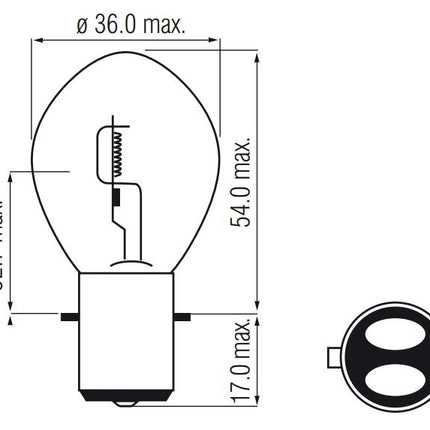 Lamp 12V-45/40W BA20D