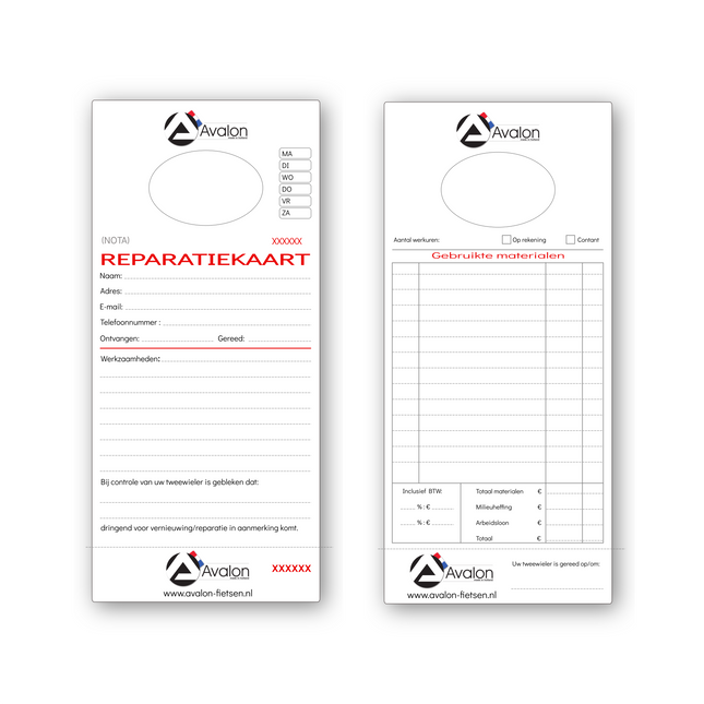 FF0102C Avalon Reparatiekaart per 250