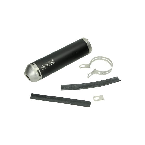 nademper polini 2-bouts 70mm zwart alu derbi, gpr, minarelli am6, rieju, senda 218.0054