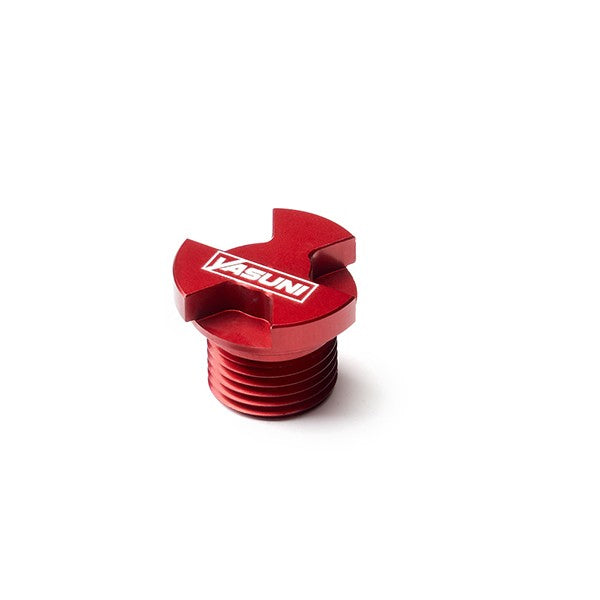 Bouchon de remplissage d'huile Yasuni bout aluminium CNC Pro Race M16x1.5 rouge Derbi