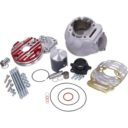 Cylindre avec culasse Malossi MHR Testa Rossa 100cc 52mm Gilera SMT, Senda 2006, SX 50 Accélération Euro4 3119145