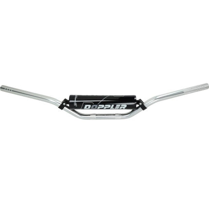 Doppler handlebar + handlebar pad aluminum D22.2 - L740 - H70mm silver Derbi, Senda, geared moped, Sherco 502006