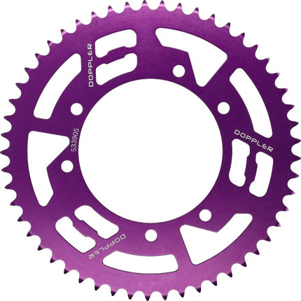 Couronne arrière Doppler 53 dents violette aprilia, derbi, furia, peugeot, rieju mrt, rieju mrt pro, rx, senda sm, senda x-treme, sx, xp6, senda 533905