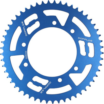 Couronne Doppler 53 dents bleue Aprilia, Derbi, Furia, Peugeot, Rieju MRT, Rieju MRT Pro, RX, Senda, Senda SM, Senda X-Treme, SX, XP6 508244