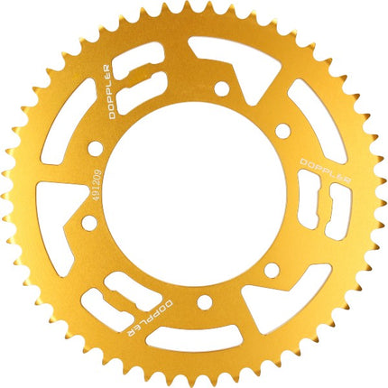 Rear sprocket Doppler 53t gold Aprilia, Derbi, Furia, Peugeot, Rieju MRT, Rieju MRT Pro, RX, Senda, Senda SM, Senda X-treme, SX, XP6 491209