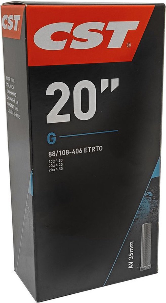 Fatbike Binnenband - CST Binnenband 20x3.50-4.50, Ventiel: schrader/autoventiel 35mm