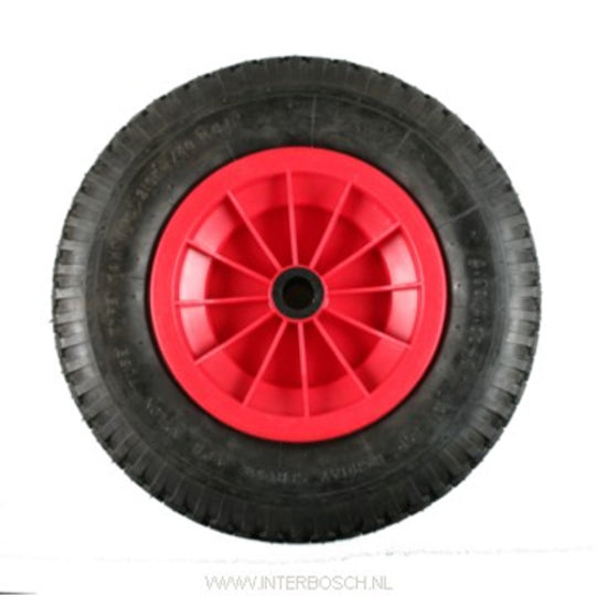Wiel 8x400 Kruiwagen 400x8 Band Rood