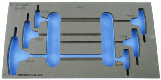 Foam Inlay Unior Gereedschapwagen Torxset Model