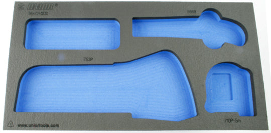 Foam Inlay Unior Gereedschapwagen MES-ZAAG-ROLMAAT
