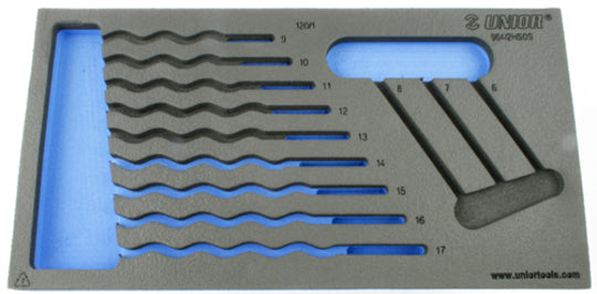Foam Inlay Unior Gereedschapwagen Ringsteeksleutelset Lang