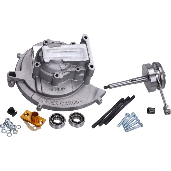 Pinasco crankcase set + complete 12mm pin crankshaft, master 43mm, for 75cc Citta, Vespa, Ciao, Si 26482176