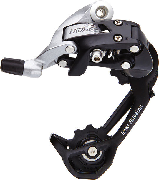 Achterderailleur Sram Rival22 Wifli 11V Medium Cage Zwart Grijs