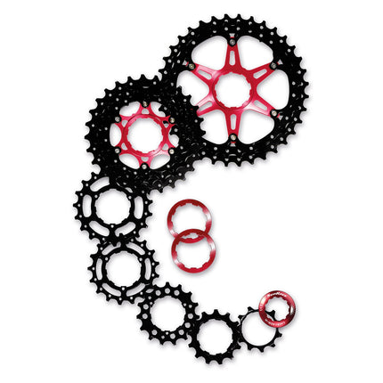 Cassette 10 speed Sunrace CS-MX0 11-36T - zwart/rood - afbeelding 2