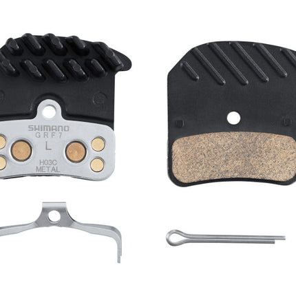 Plaquettes de frein à disque Shimano H03C Metal avec ailettes de refroidissement