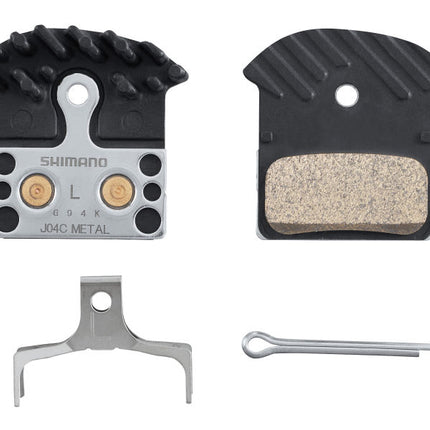 Jeu de plaquettes de frein à disque Shimano J04C Metal avec ailettes de refroidissement