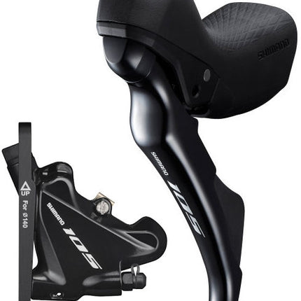Kit de freins à disque (avant) 2 vitesses Shimano 105 R7020 / R7070 Flat Mount - noir