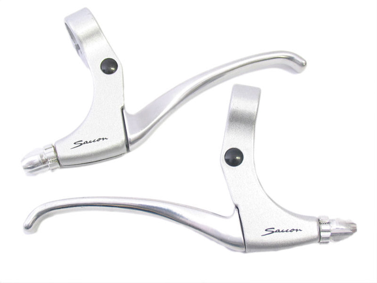 Remgreepset Saccon voor rollerbrake - 4 vingers - satin / zilver