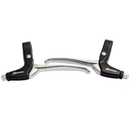 Remgreepset Saccon voor rollerbrake - 4 vingers - zwart / zilver - afbeelding 2