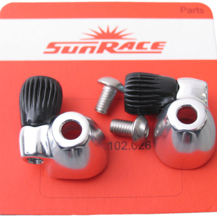 Butée de câble de tube diagonal Sunrace SP131 - gauche et droite - argent (1 jeu)