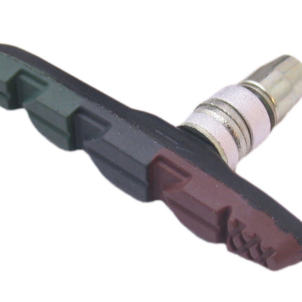 Brake pad set V-brake with Allen key 70mm Triple-Color (Brown/Black/Green)