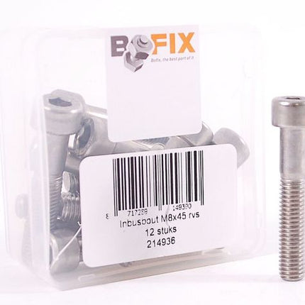 Bout M8X45 RVS Inbus DS A 12 Zilver