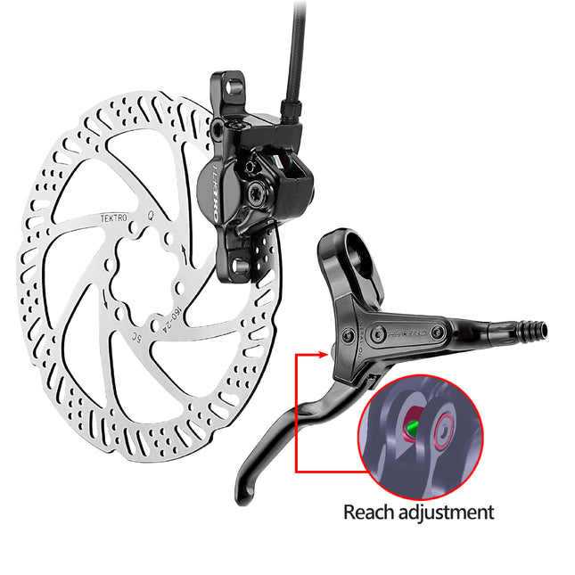 Hydraulische schijfremset Tektro HD-M285 rechts met 1800 mm leiding - zonder remschijf - zwart
