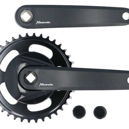 Crankset 38T Miranda Delta 170mm crank arm - with 9.5cm disc - black