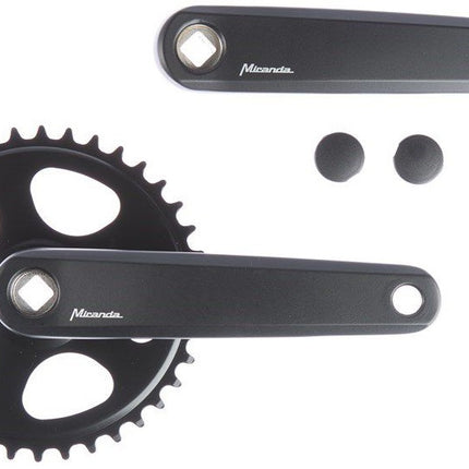 Crankset 38T Miranda Delta JIS for 3/32 chain - without disc - matte black