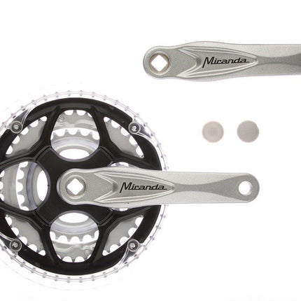 Crankstel 8 speed Miranda Alfa 3 48/38/28T 8mm - zilver
