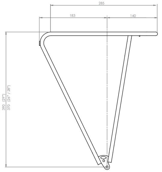 Achterdrager 29" Tubus Vega Classic Zwart