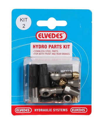 Kit de composants hydrauliques 2 M8 + banjo inox pour durite hydraulique Elvedes (sur carte)