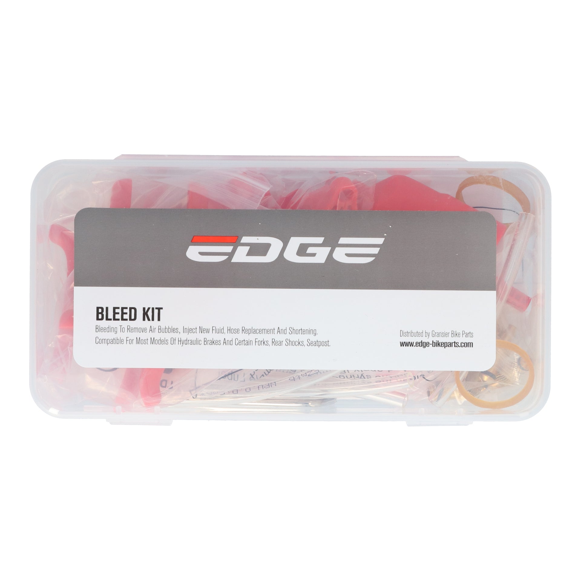 Ontluchtingsset schijfrem Edge  Luxe - met metalen adapterset