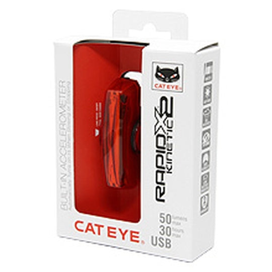 Fiets achterlicht Cateye Rapid X2 Kinetic LD710K Zwart