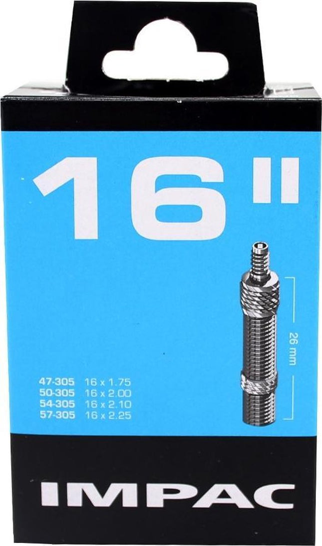 fiets binnenband - Impac 16 X 1.75/2.25 (47/57-305) Dv 26 Mm