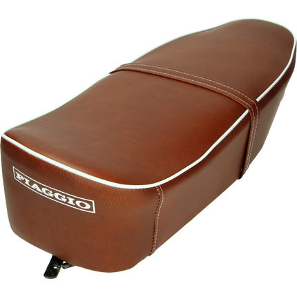 Selle passager arrière rétro (fabriqué en UE) marron Vespa années 50