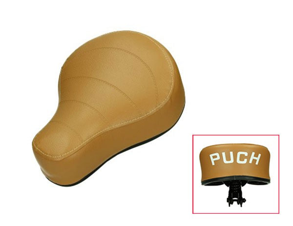 zadel (made in EU) met logo bruin camel puch maxi