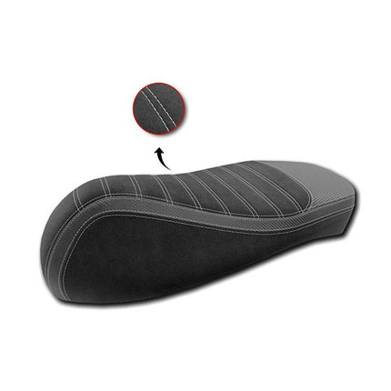 buddydek Regia Alcantara Stripe Sport (made in EU) Vespa black/white <2023 GTS 125cc, GTS 250cc, GTS 300 (Euro4)