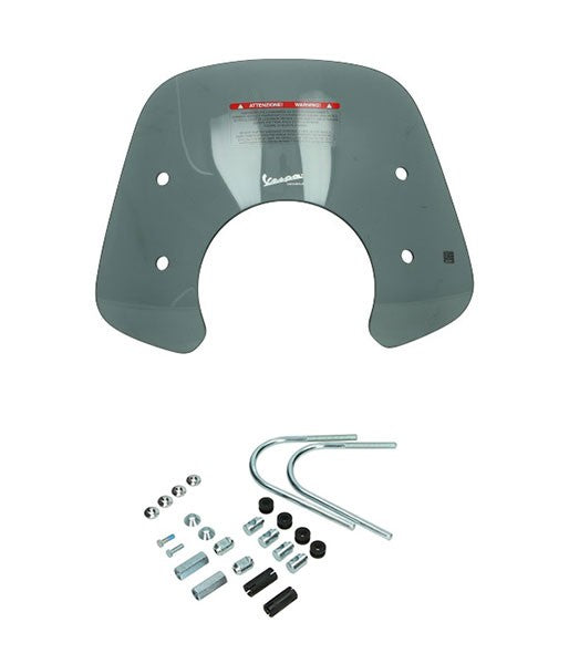 pare-brise Piaggio d'origine avec kit de fixation bas 2017-2024 euro-3/4 fumé gts tous mod. 1b007200