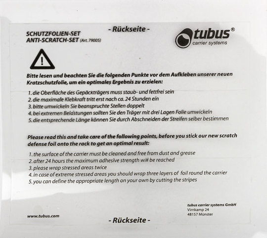 Bagagedrager Tubus Bescherm Sticker Transparant
