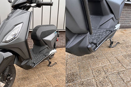 decorative bar set Regia front fender + footboard (made in EU) glossy black piaggio1 (one)