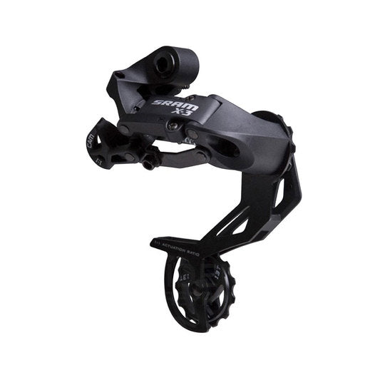 Derailleur SRAM X3 Black 7/8V Long Cage Zwart