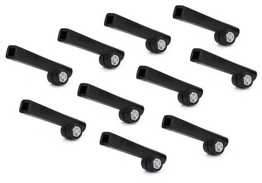 Spatbord stanghouder PVC set van 10 Spatbord Zwart