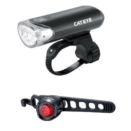 Fiets lampenset Cateye EL135N + ORB LD160 Zwart