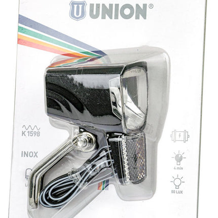 Fiets koplamp Union UN-4276 Zwart