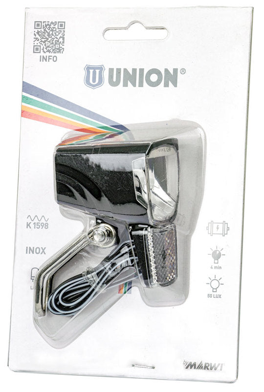 Fiets koplamp Union UN-4276 Zwart
